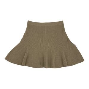 Tanya Taylor Jennie Merino Wool Blend Knit Skirt Camel Size Large NWT $365 MSRP